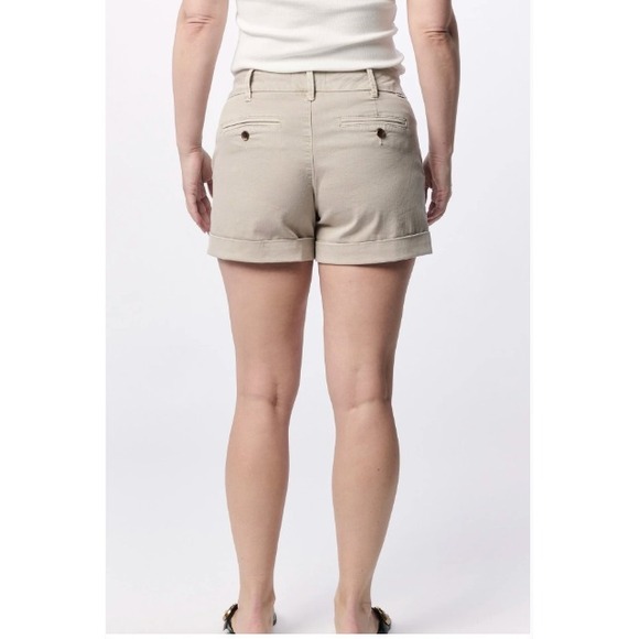 Dear John North Hampton Shorts Womes 29 Khaki Cuffed Stretch Comfort Preppy - Picture 4 of 14